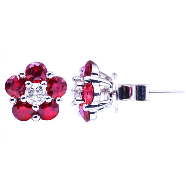 Ruby and Diamond Earrings Harris Jeweler Troy, OH