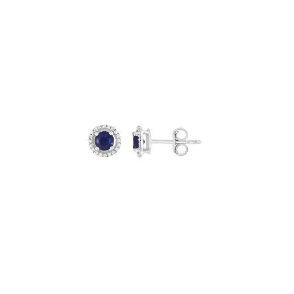 Blue Sapphire and Diamond Earrings Harris Jeweler Troy, OH