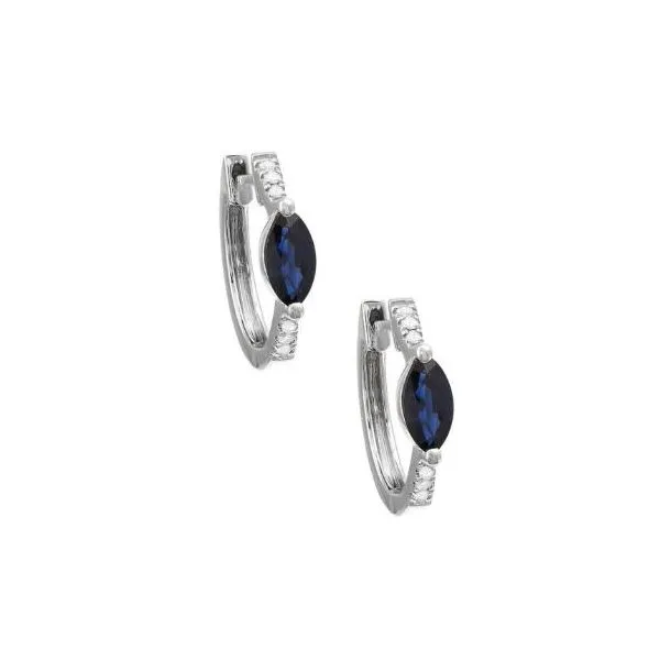 Sapphire and Diamond Hoop Earrings Harris Jeweler Troy, OH