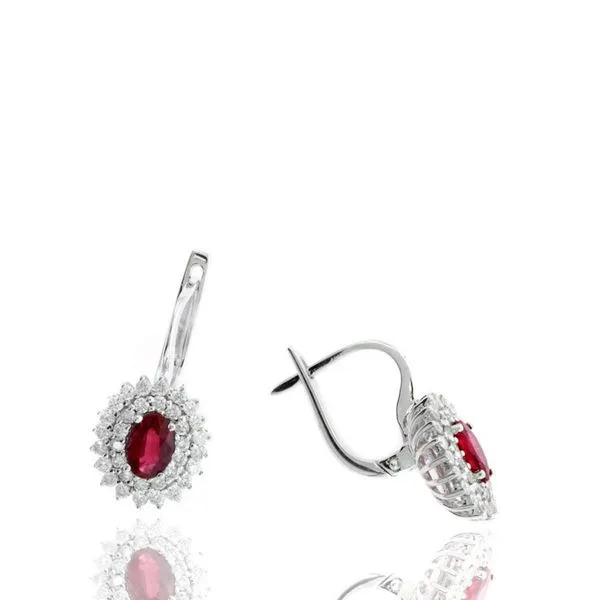 Ruby and Diamond Earrings Harris Jeweler Troy, OH