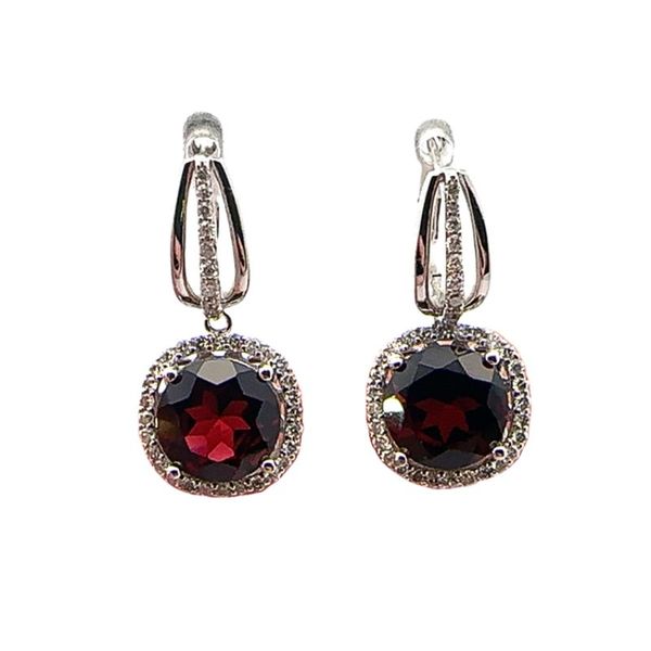 Garnet and Diamond Dangle Earrings Harris Jeweler Troy, OH