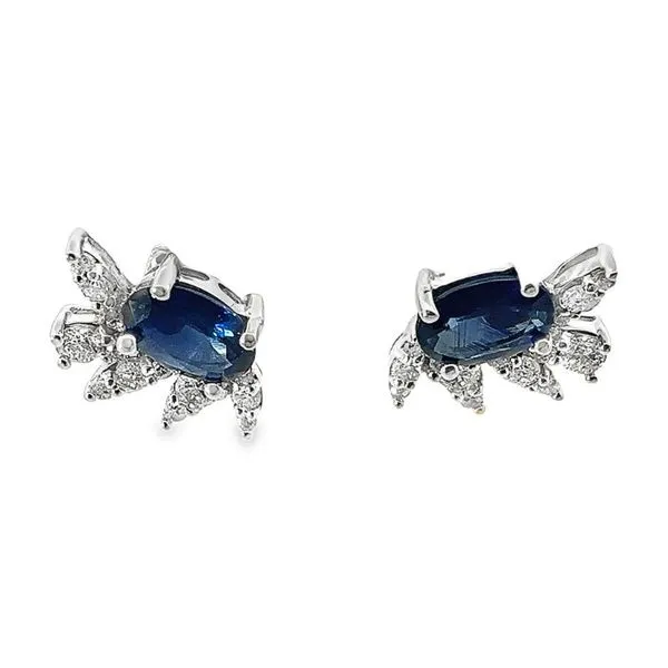 Sapphire and Diamond Stud Earrings Harris Jeweler Troy, OH