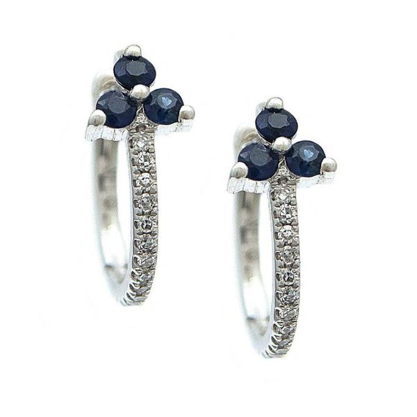 Sapphire and Diamond Hoop Earrings Harris Jeweler Troy, OH