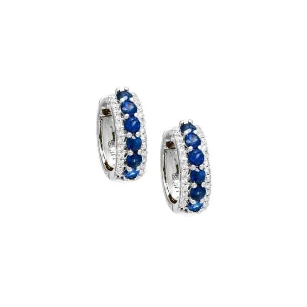 Sapphire and Diamond Hoop Earrings Harris Jeweler Troy, OH