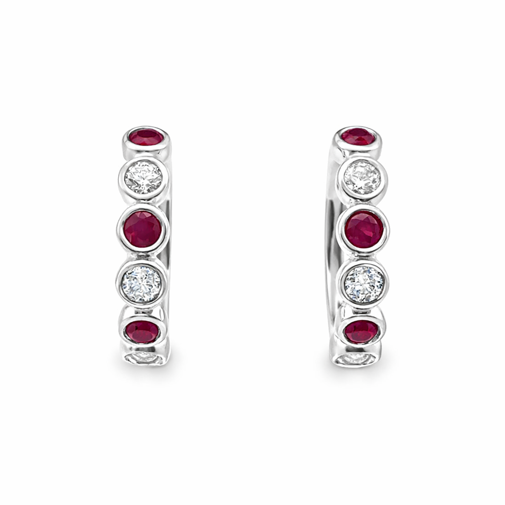 HJNAM 14K White Gold Colored Stone Earrings Harris Jeweler Troy, OH