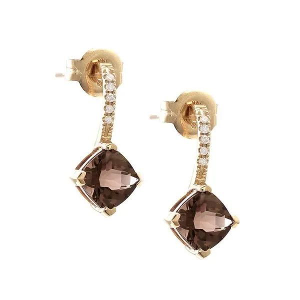 Smokey Quartz and Diamond Earrings Harris Jeweler Troy, OH