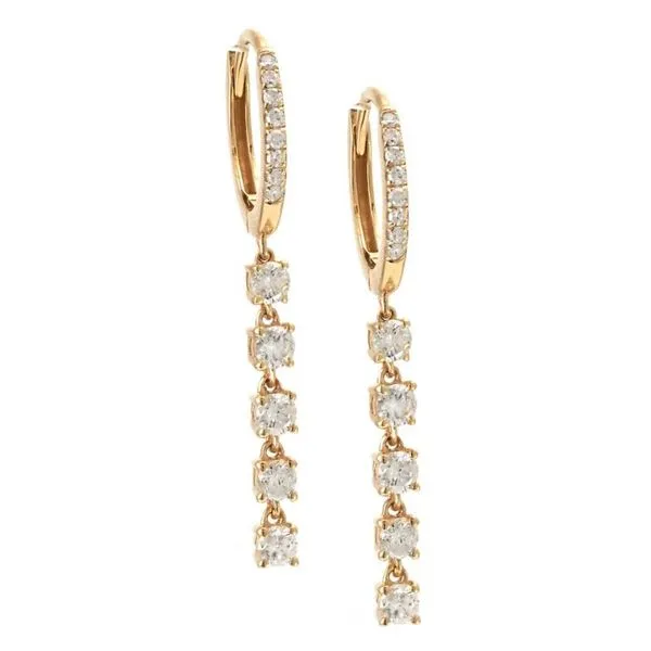 Diamond Dangle Hoop Earrings Harris Jeweler Troy, OH
