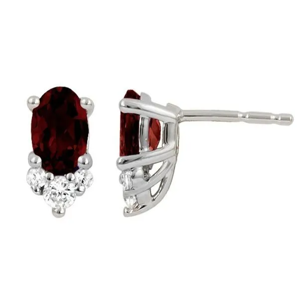 Garnet and Diamond Stud Earrings Harris Jeweler Troy, OH