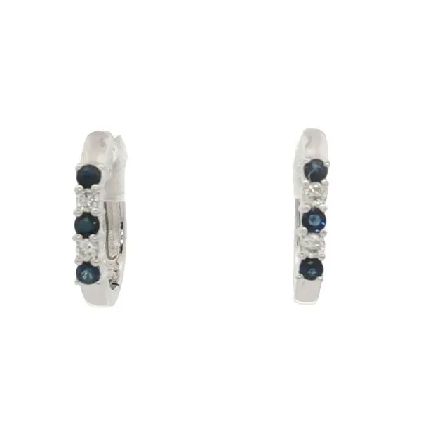Sapphire and Diamond Hoop Earrings Harris Jeweler Troy, OH