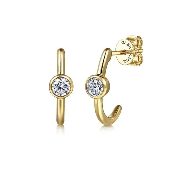 Gabriel & Company Contemporary White Sapphire Earrings Harris Jeweler Troy, OH