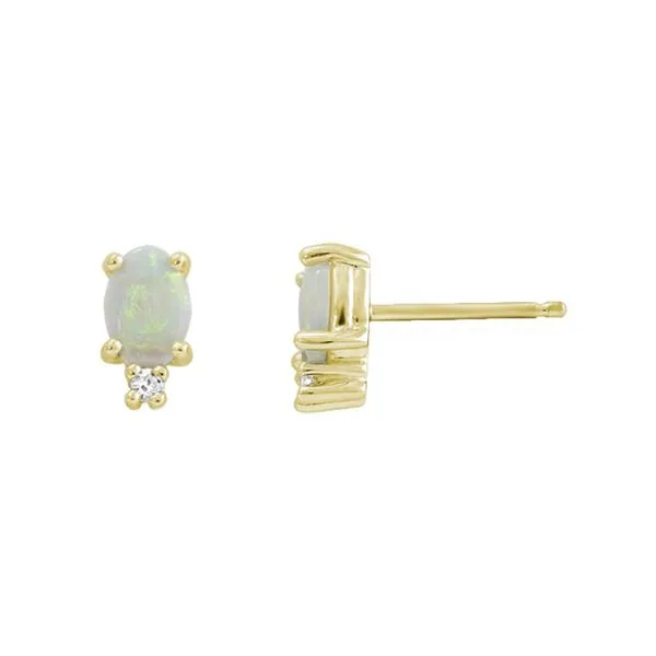 Opal and Diamond Stud Earrings Harris Jeweler Troy, OH