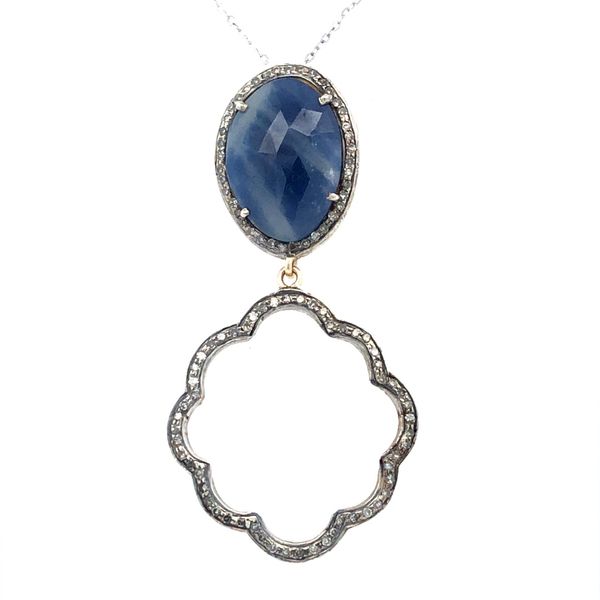 Rough Sapphire and Diamond Necklace Harris Jeweler Troy, OH