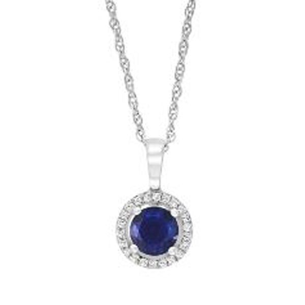 Blue Sapphire and Diamond Pendant Harris Jeweler Troy, OH