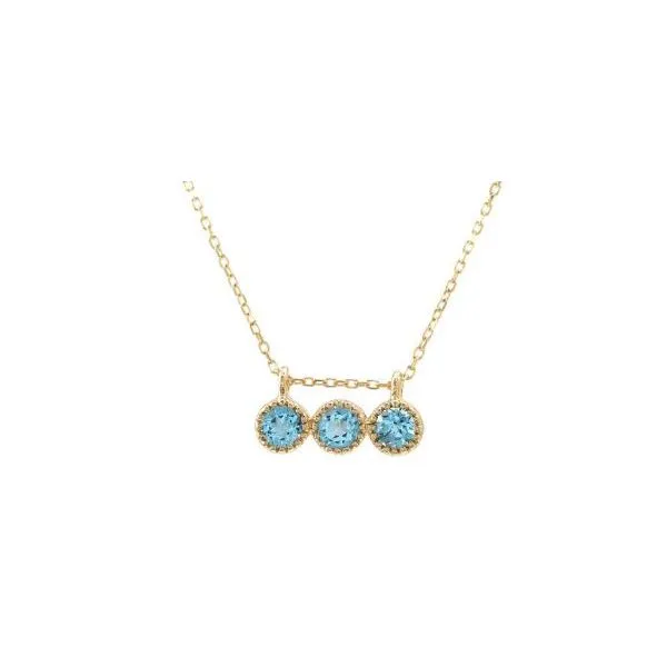 Three-Stone Style Blue Topaz Necklace Harris Jeweler Troy, OH