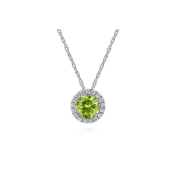 Peridot and Diamond Halo-Style Pendant Harris Jeweler Troy, OH