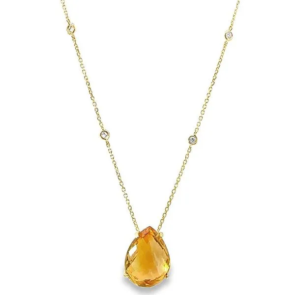 Citrine and Diamond Necklace Harris Jeweler Troy, OH