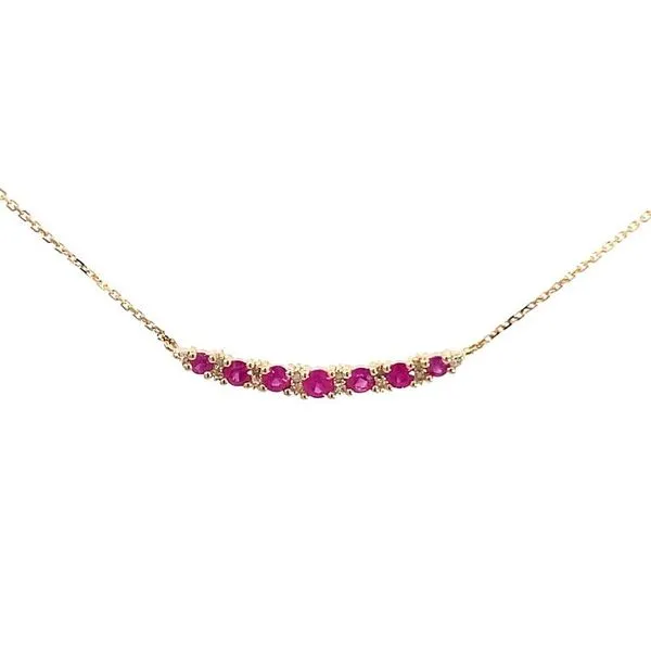 Ruby and Diamond Bar Necklace Harris Jeweler Troy, OH