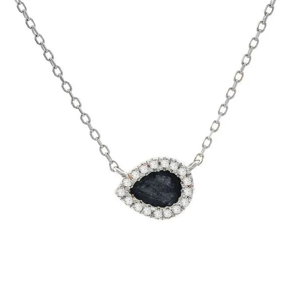 Sapphire and Diamond Halo-Style Necklace Harris Jeweler Troy, OH
