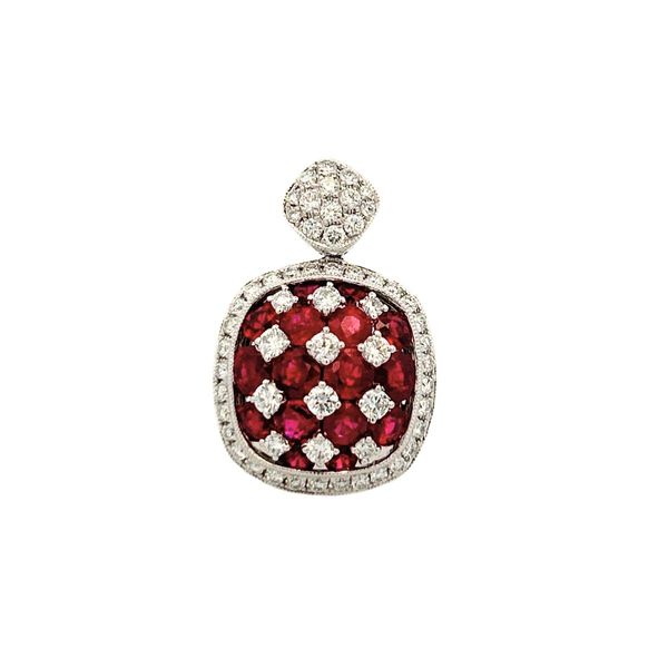 Ruby and Diamond 18K Pendant Harris Jeweler Troy, OH