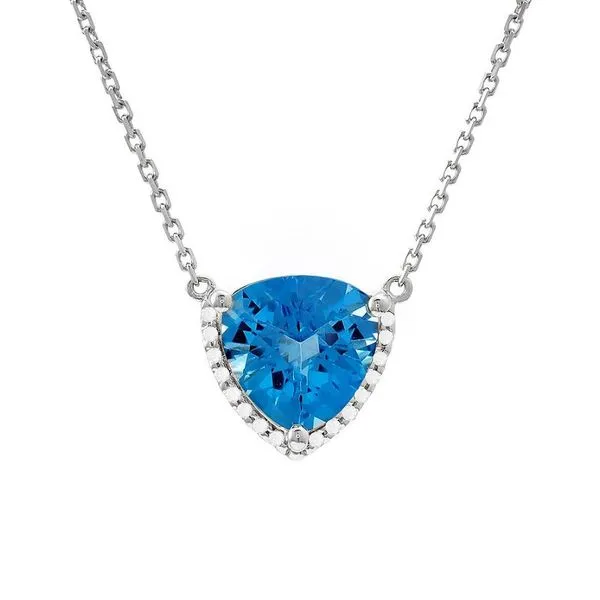 Blue Topaz and Diamond Necklace Harris Jeweler Troy, OH
