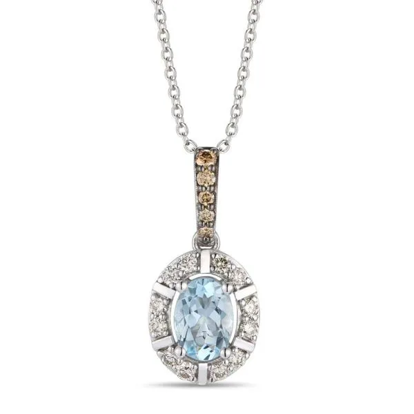 Le Vian Aquamarine and Chocolate Diamond Necklace Harris Jeweler Troy, OH