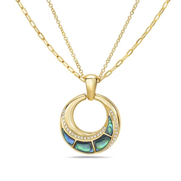 Bassali Abalone and Diamond Inlay Necklace Harris Jeweler Troy, OH