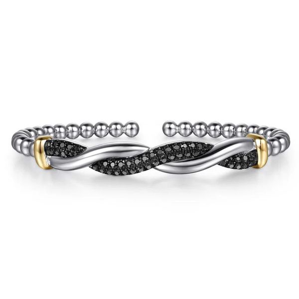 Gabriel & Co. Bujukan Black Spinel Twisted Bangle Harris Jeweler Troy, OH