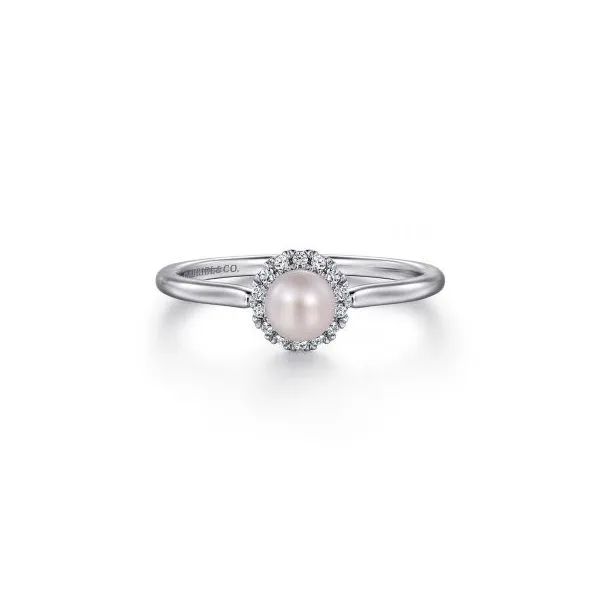 Pearl and Diamond Halo-Style Ring 001-300-00012 | Harris Jeweler | Troy, OH