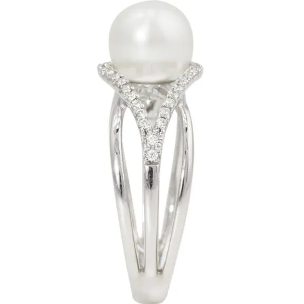 Pearl and Diamond Fashion Ring Image 2 Harris Jeweler Troy, OH