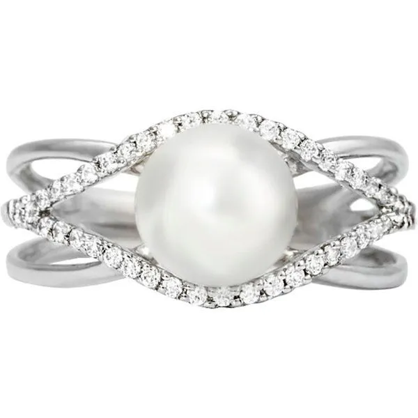 Pearl and Diamond Fashion Ring Harris Jeweler Troy, OH