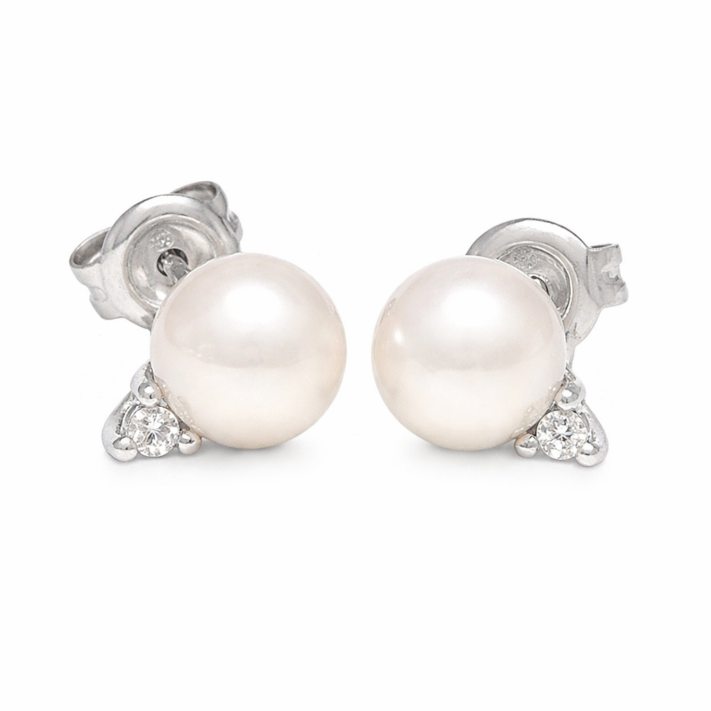 LAUINT 14K White Gold Pearl Earrings Harris Jeweler Troy, OH