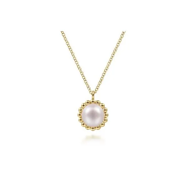 Pearl Pendant with Beaded Halo Harris Jeweler Troy, OH
