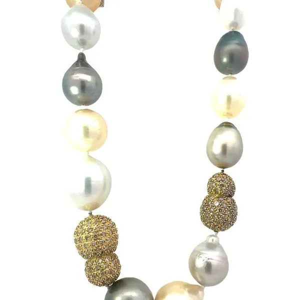 South Sea Baroque Pearl and Diamond Necklace Harris Jeweler Troy, OH