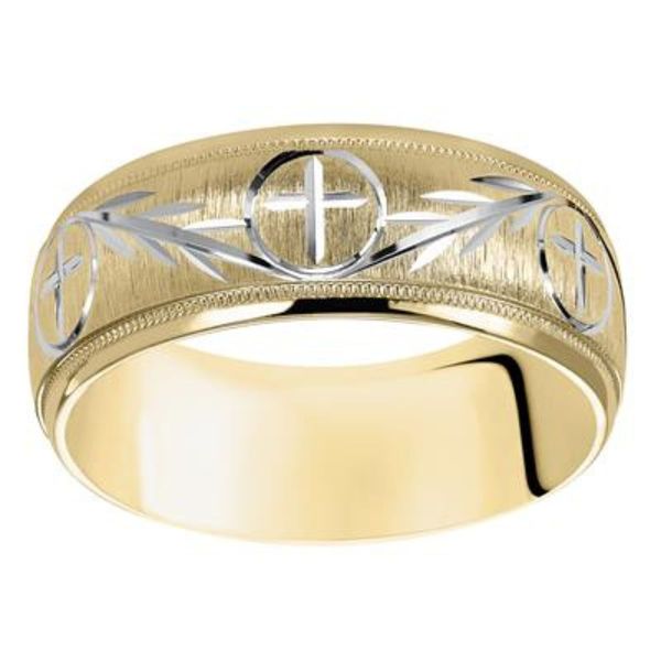 Gold Men's Wedding Band Image 2 Harris Jeweler Troy, OH