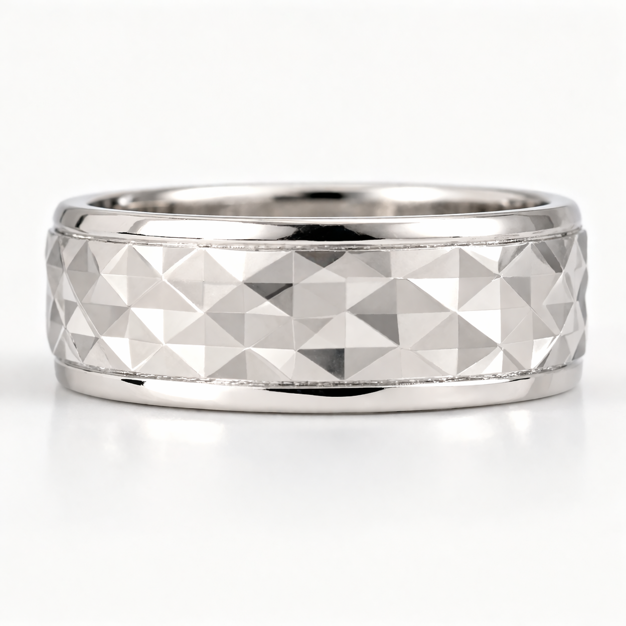 CROWN 14K White Gold Gold Men's Wedding Band Harris Jeweler Troy, OH