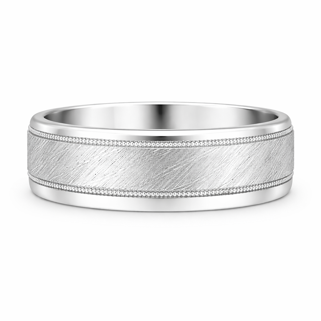 GOLDMA 14K White Gold Gold Men's Wedding Band Harris Jeweler Troy, OH