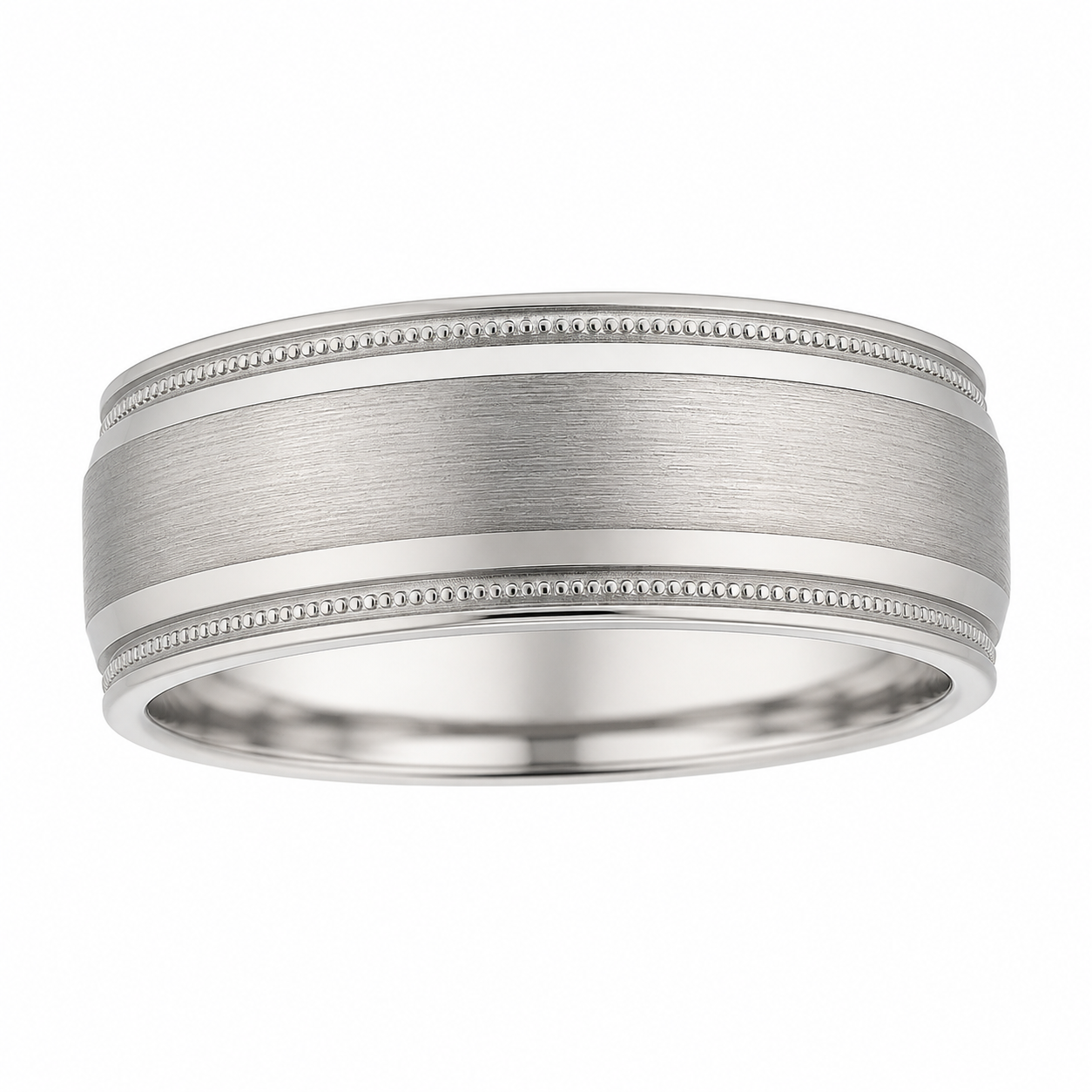 CROWN 14K White Gold Gold Men's Wedding Band Harris Jeweler Troy, OH