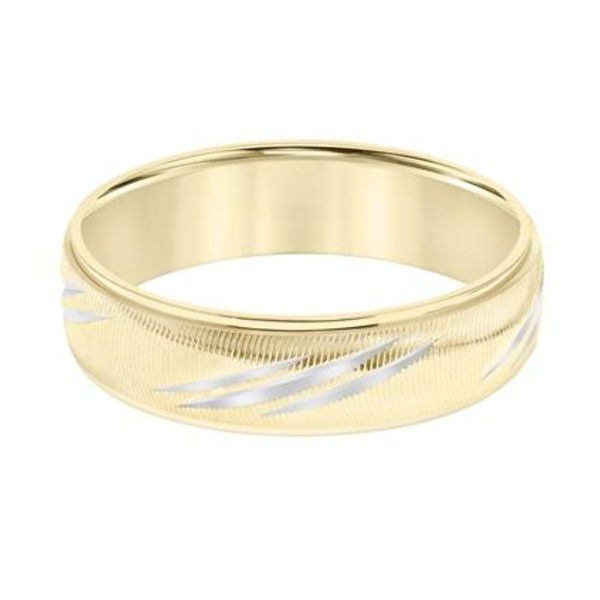 Gold Men's Wedding Band Image 2 Harris Jeweler Troy, OH