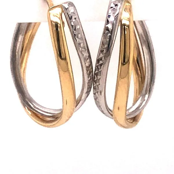 Diamond-Cut Two-Toned Hoop Earrings Harris Jeweler Troy, OH