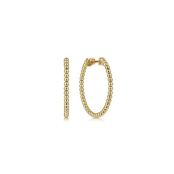 Beaded 30MM Hoop Earrings Harris Jeweler Troy, OH