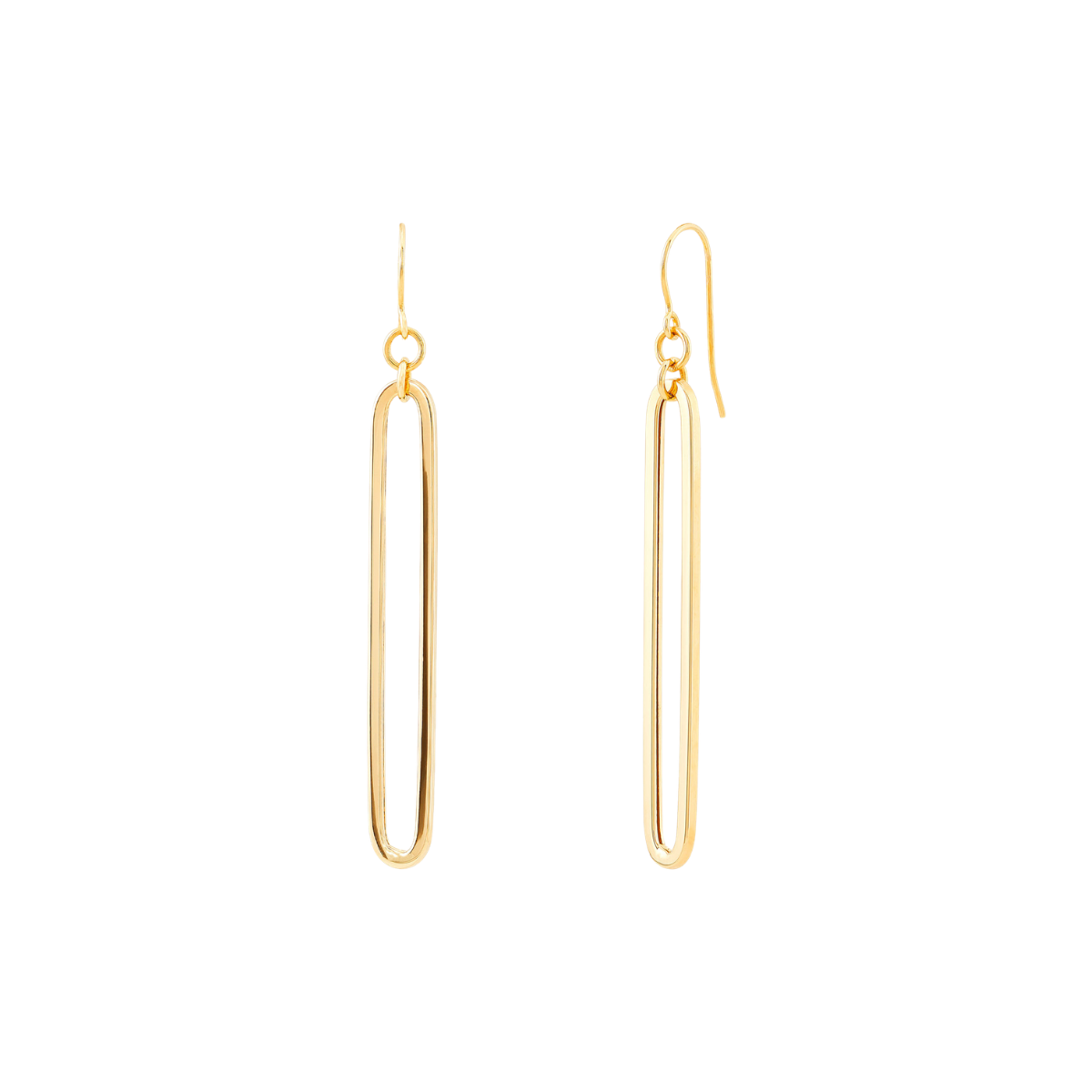 Gold Dangle Paperclip Earrings Harris Jeweler Troy, OH