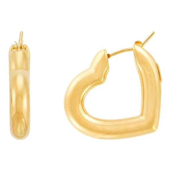 23MM Gold Heart Shape Hoop Earrings Harris Jeweler Troy, OH