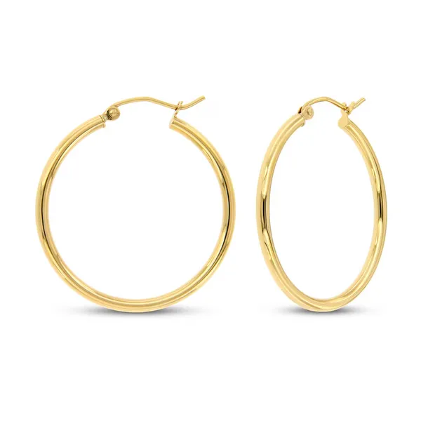 30MM Gold Hoop Earrings Harris Jeweler Troy, OH
