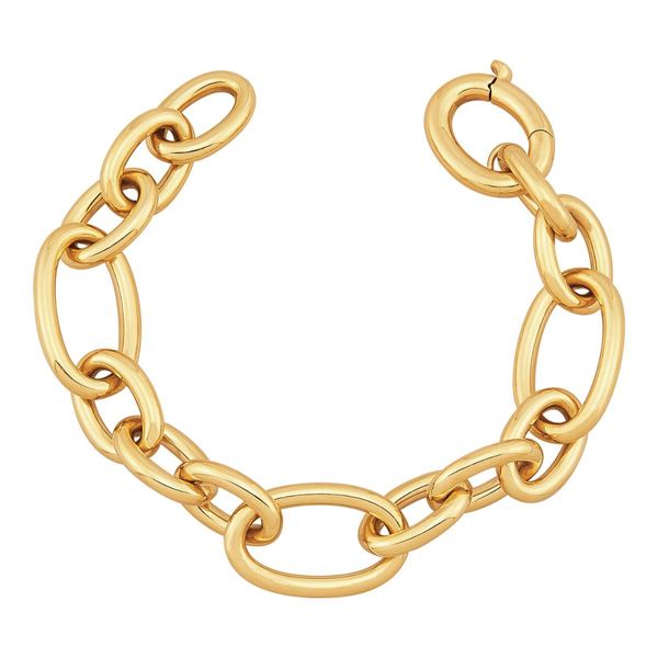Oval Gold Interlocking Link Bracelet Image 2 Harris Jeweler Troy, OH