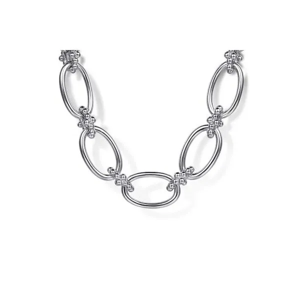 Stelring Silver Oval Link Necklace Harris Jeweler Troy, OH