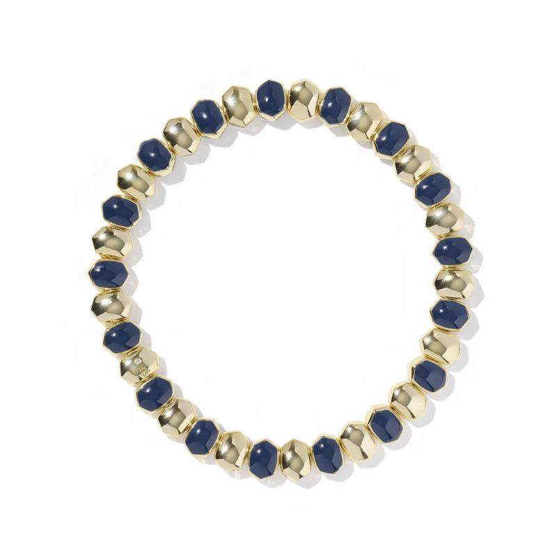 Kendra Scott Daphne Navy Enamel Stretch Bracelet Harris Jeweler Troy, OH