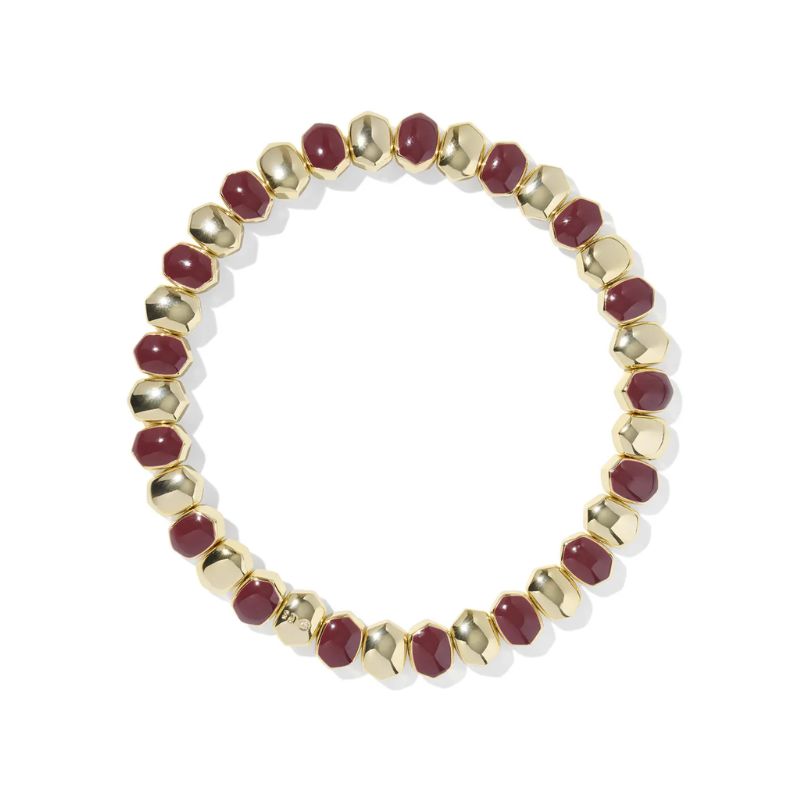 Kendra Scott Daphne Burgundy Enamel Stretch Bracelet Harris Jeweler Troy, OH