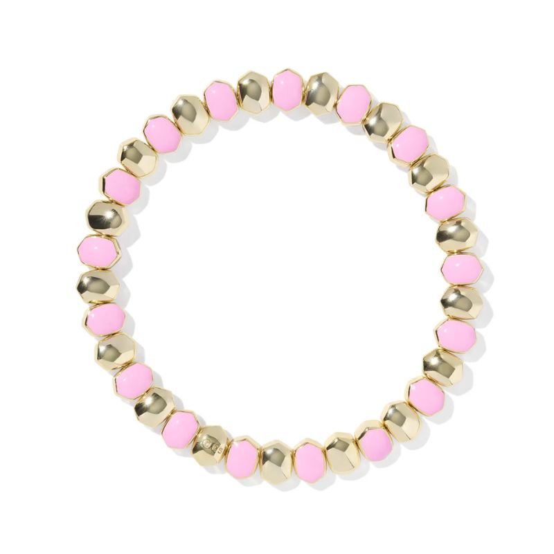 Kendra Scott Daphne Light Pink Enamel Stretch Bracelet Harris Jeweler Troy, OH
