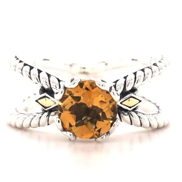 Silver X Design Birthstone Ring in Citrine Harris Jeweler Troy, OH