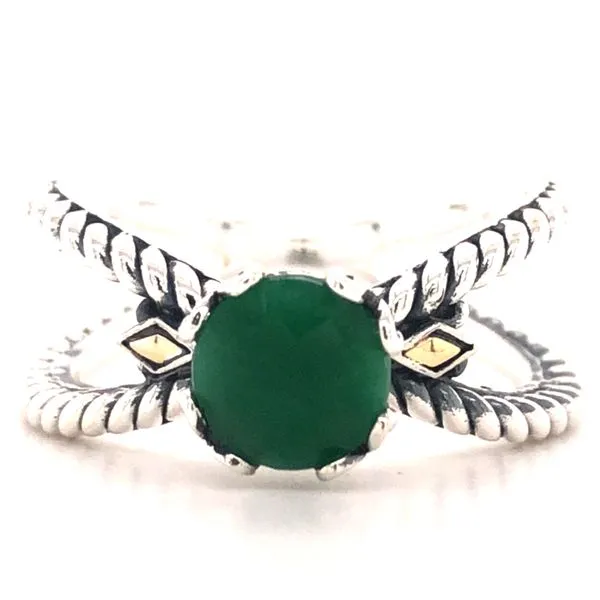 Silver X Design Birthstone Ring in Emerald Harris Jeweler Troy, OH